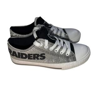 Las Vegas raider women’s Foco glitter low top canvas shoe